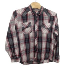 Levis XXXL Plaid Long‎ Sleeve Pearl Snaps Cotton/Poly Mens's (See Description)